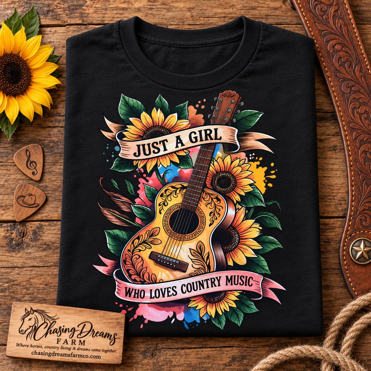 Just a Girl Who Loves Country Music Graphic Tee