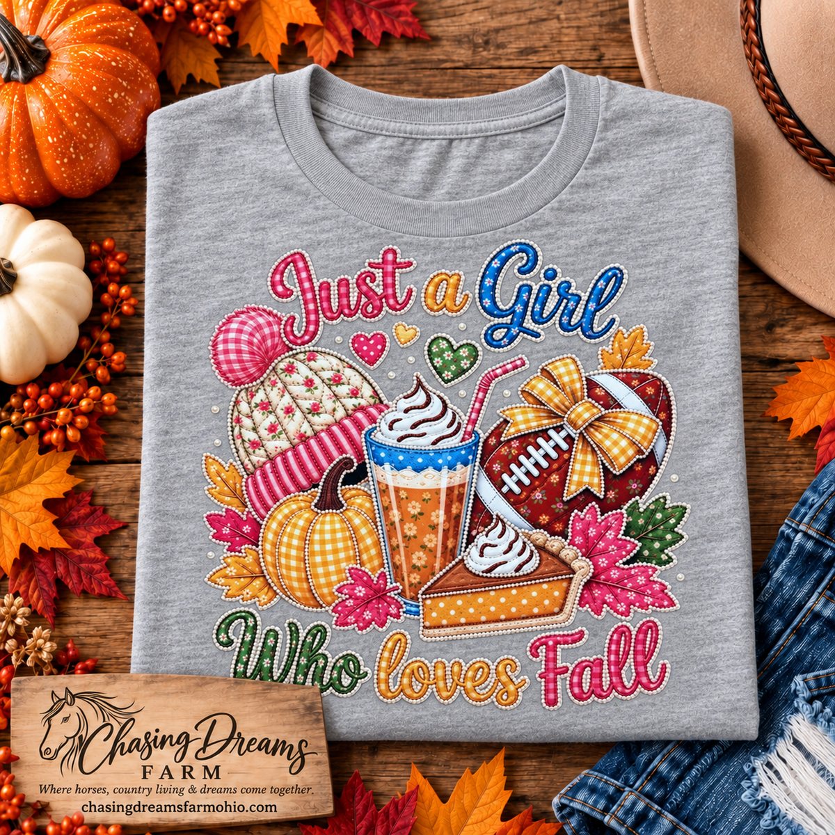 Just A Girl Who Loves Fall Graphic T-Shirt