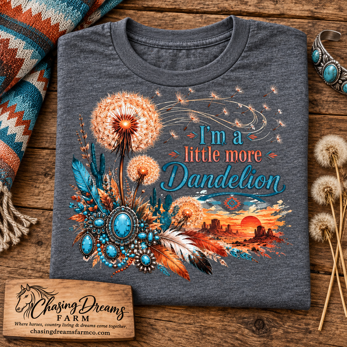 A Little More Dandelion Western Graphic Tee