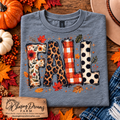 Mixed-Pattern FALL Graphic T-Shirt