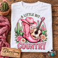 A Little Bit Country Pink Western Graphic Tee